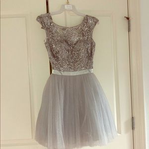 Sherri Hill Silver Dress